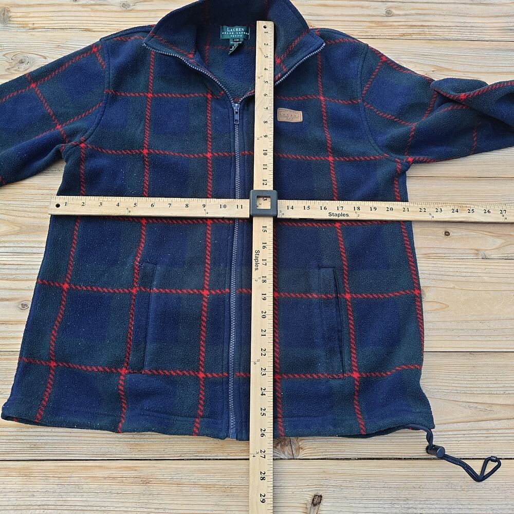 Lauren Ralph Lauren Women's Zip Jacket Sweater Plaid Blue Size M Petite - Picture 9 of 12